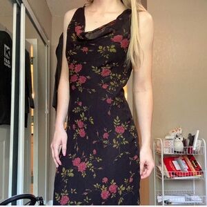 100% silk midi dress